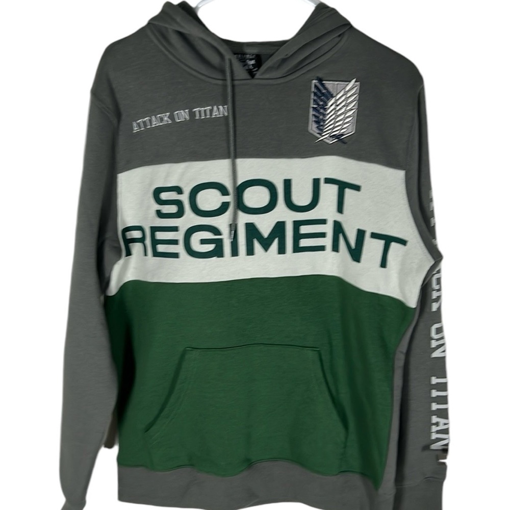 Attack on Titan Scout Regiment Colorblock Hoodie Size M